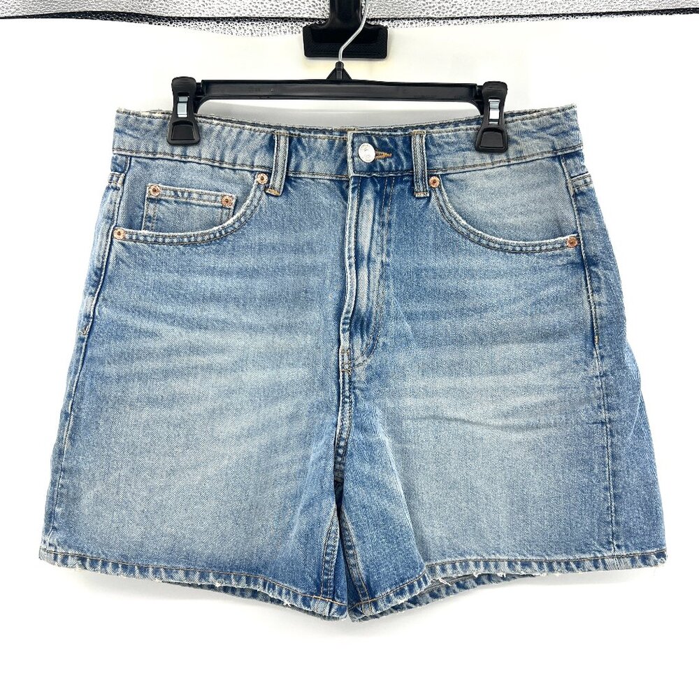 Zara High Waist Denim Jean Shorts Women's 8